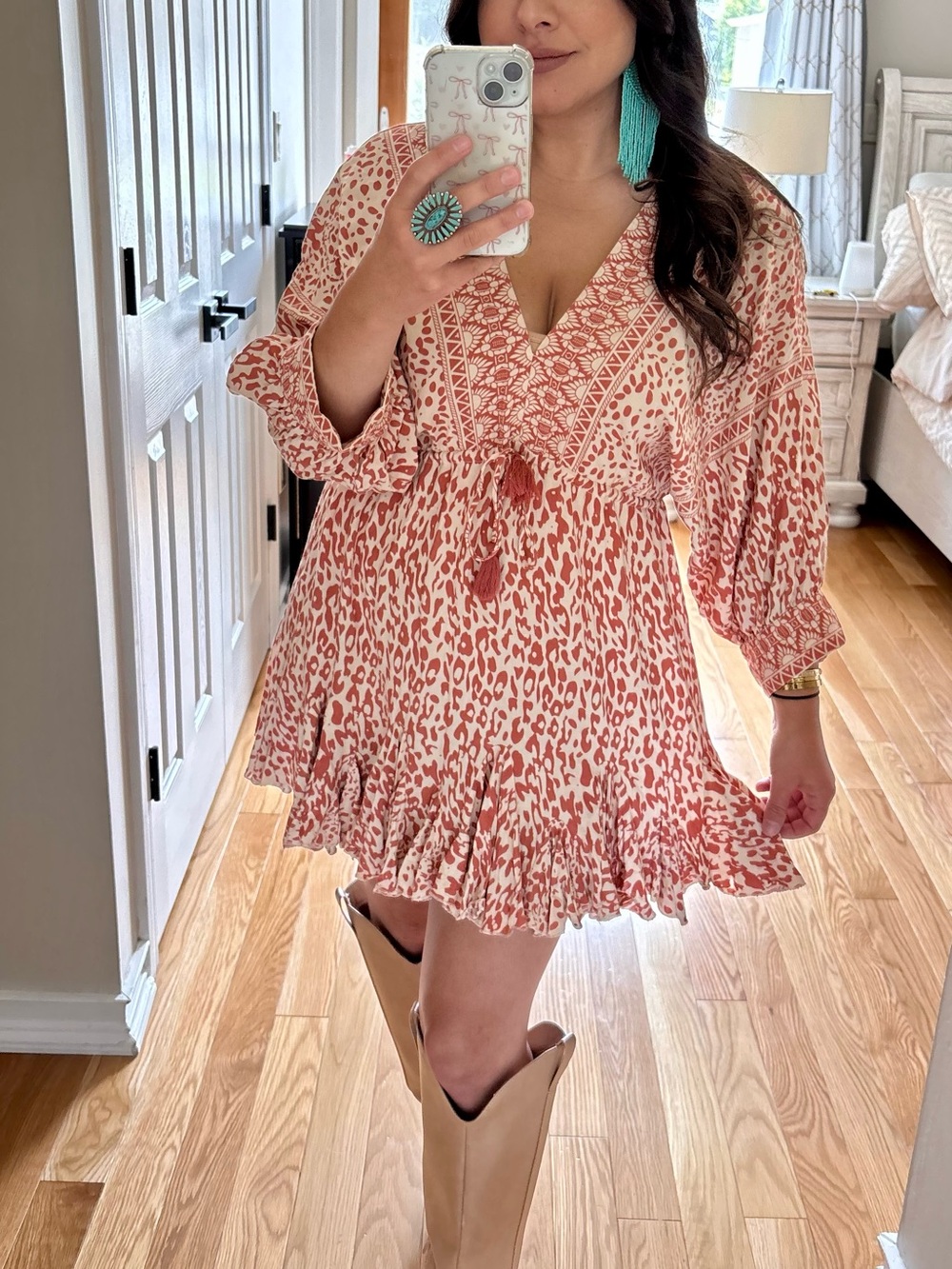 Animal print boho dress